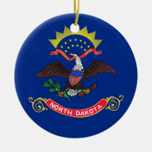 Ornament med flagga av North Dakota