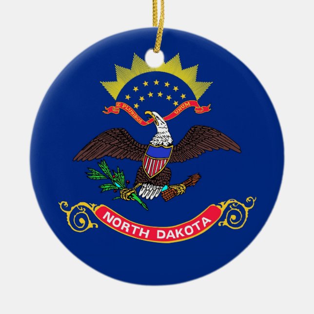 Ornament med flagga av North Dakota (Framsidan)