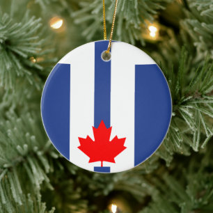 Ornament med flagga av Toronto, Kanada