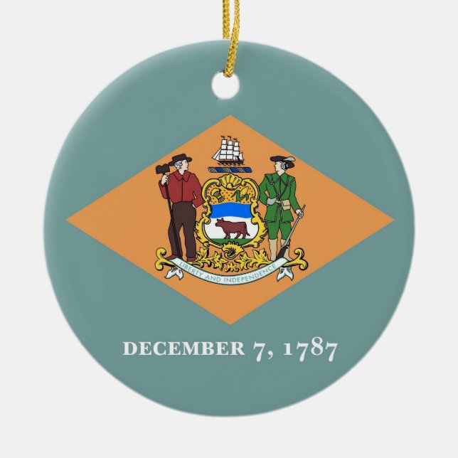 Ornament med flagga Delaware (Framsidan)