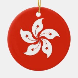 Ornament med flagga Hongkong, China