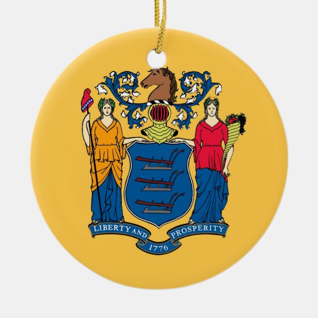 Ornament med flagga i New jersey (Framsidan)