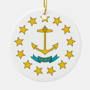 Ornament med flagga i Rhode island