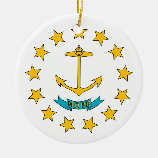 Ornament med flagga i Rhode island (Framsidan)