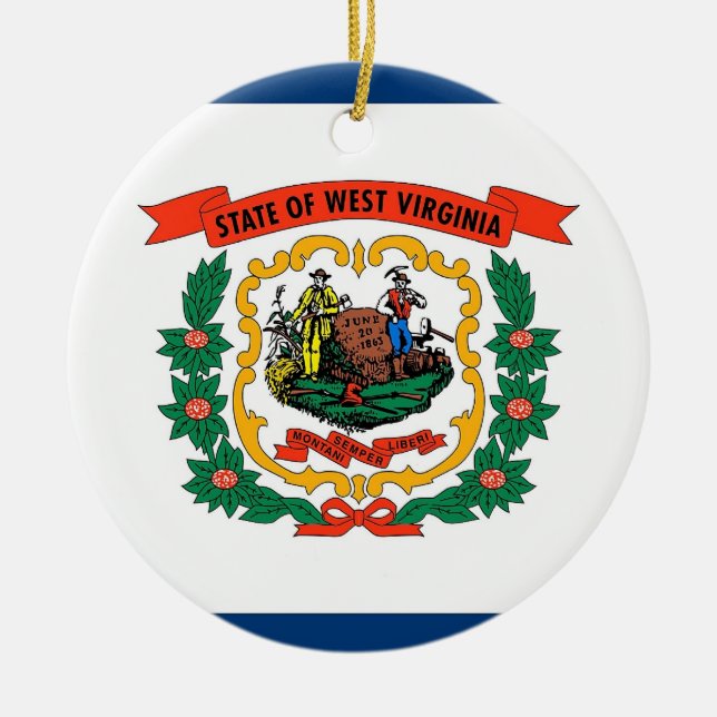 Ornament med flagga i Väster Virginia (Framsidan)