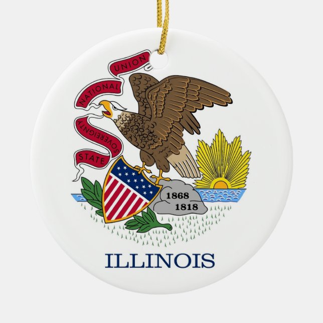 Ornament med flagga Illinois (Framsidan)