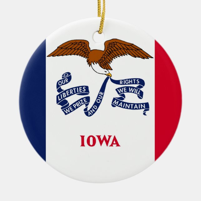 Ornament med flagga Iowa (Framsidan)