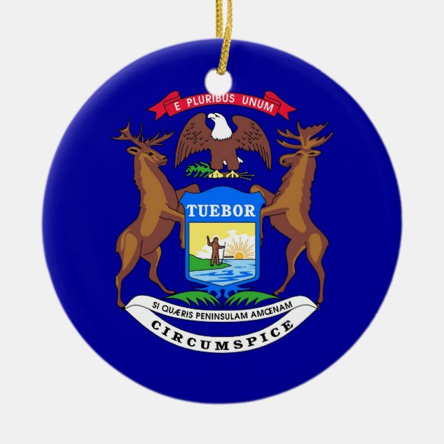 Ornament med flagga Michigan (Framsidan)