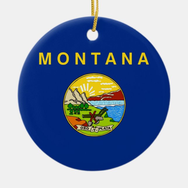 Ornament med flagga Montana (Framsidan)
