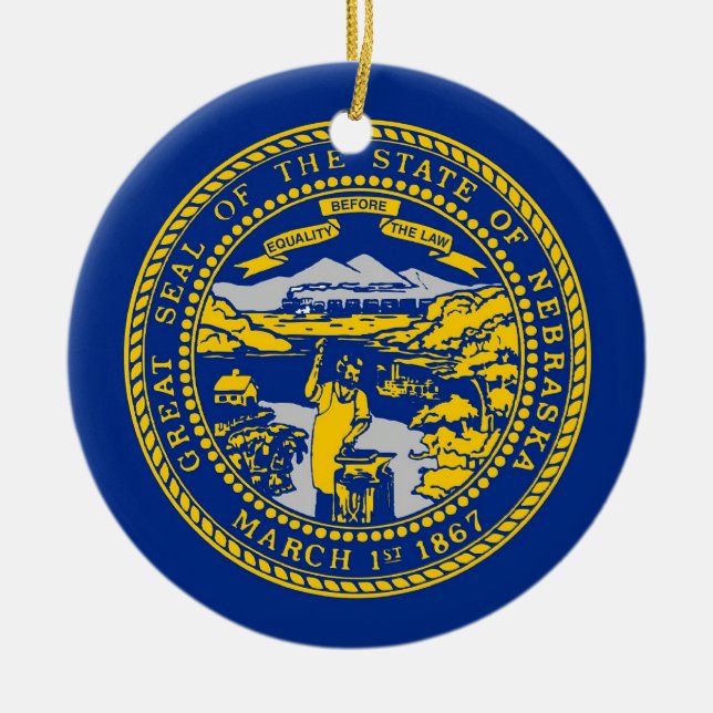 Ornament med flagga Nebraska (Framsidan)