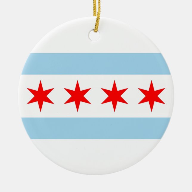 Ornament med flagga of Chicago, Illinois (Framsidan)