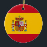 Ornament med flagga Spanien<br><div class="desc">Docka salarna med lite spansk fläck med vår vackra julprydnad med den stolta flagga av Spanien. Oavsett om du tillägger träd eller lägger till festlig charm till din hemdekoration är denna prydnad ett vackert firande av det spanska arvet och den spanska kulturen. Våra prydnadsföremål skryter med varsamhet, med varaktiga material...</div>