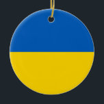 Ornament med flagga Ukraina<br><div class="desc">Elegant är ett ornament med flagga i Ukraina. Den här produkten har sitt anpassade.</div>
