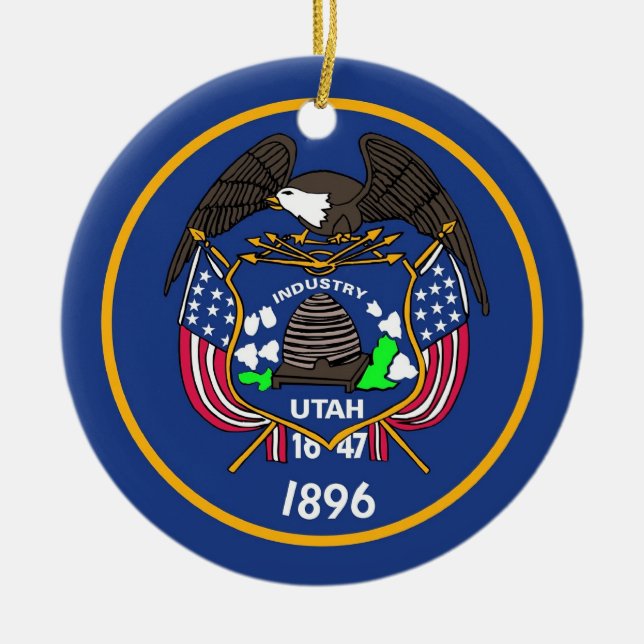 Ornament med flagga Utah (Framsidan)
