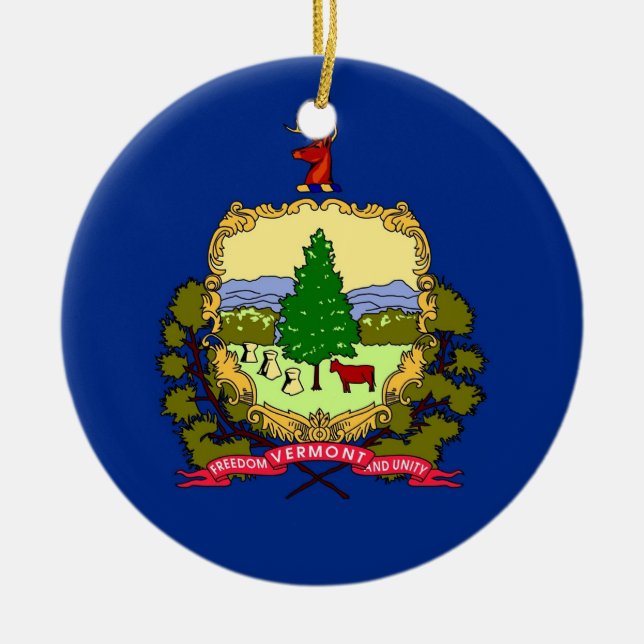 Ornament med flagga Vermont (Framsidan)
