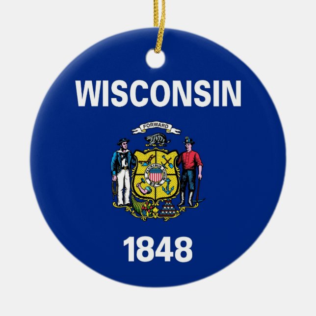 Ornament med flagga Wisconsin (Framsidan)