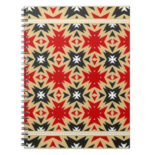 Ornament med Geometric Colorful Mönster, Silke NE Anteckningsbok
