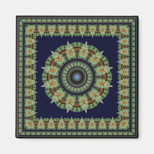 Ornament med orientalisk grönt magnet (Framsidan)