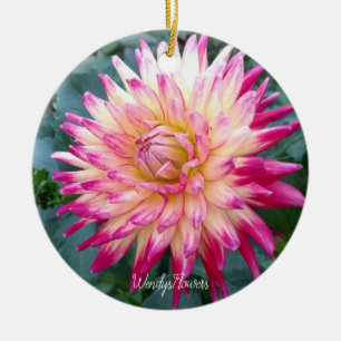 Ornament med rosa dahlias