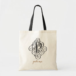 Ornament Monogram Swash Personlig Initial "P" Tygkasse