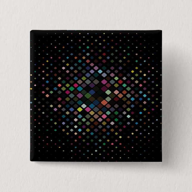 Ornament Mönster med små fyrkanter Knapp (Framsida)