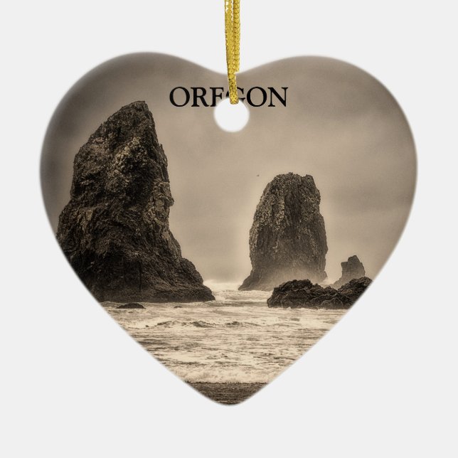 Ornament: Nål 1-tonad (hjärta) Julgransprydnad Keramik (Framsidan)