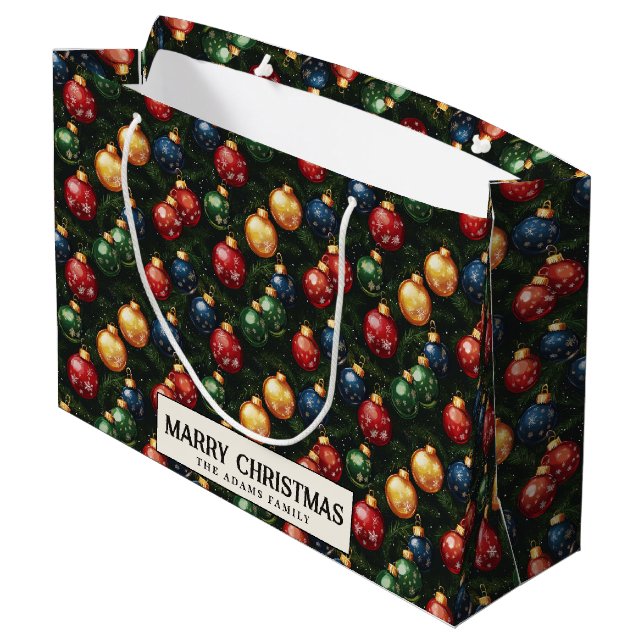 Ornament och Gräs Brunches anpassningsbar God jul (Baksidan Vinklad)