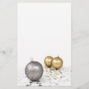 Ornament och stjärnor silver och Guld Brevpapper