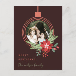 Ornament Photo Poinsettia Brown God jul Helg Vykort