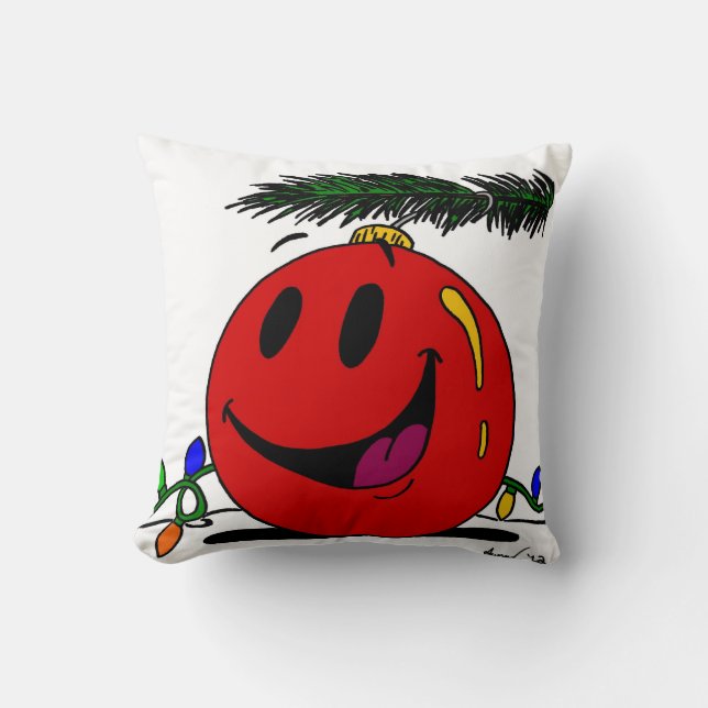 Ornament Pillow lycklig - svart Kudde (Framsida)