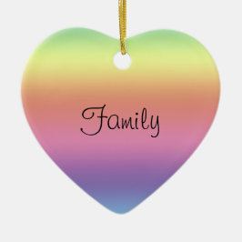 Ornament - regnbåge färg och familjehjärta