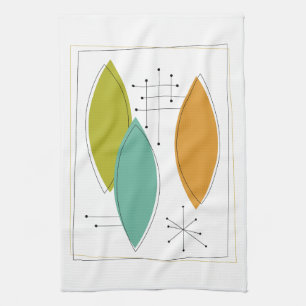 Ornament Retro Mid Century Kitchen Towel Kökshandduk