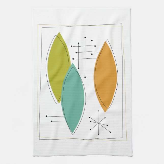 Ornament Retro Mid Century Kitchen Towel Kökshandduk (Vertikal)