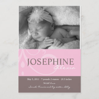 Ornament Rosa Baby Meddelande