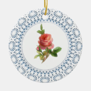 Ornament rosa ros Doily Stil