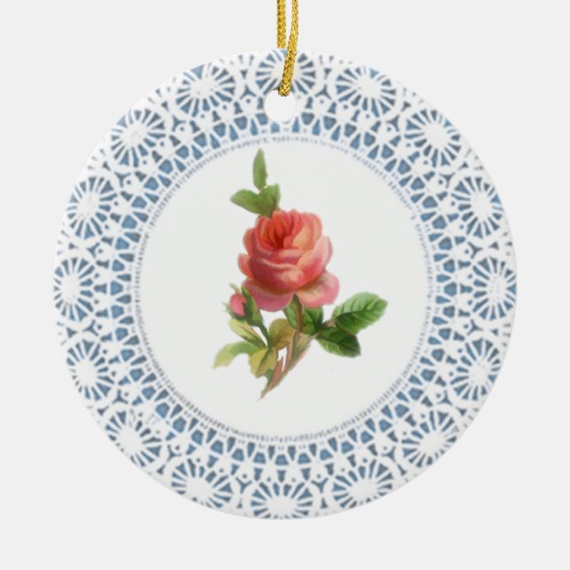 Ornament rosa ros Doily Stil (Framsidan)