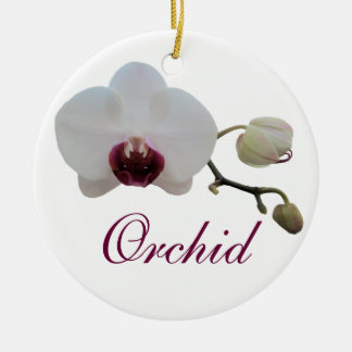 Ornament - Ruby-Lipping White Orchid