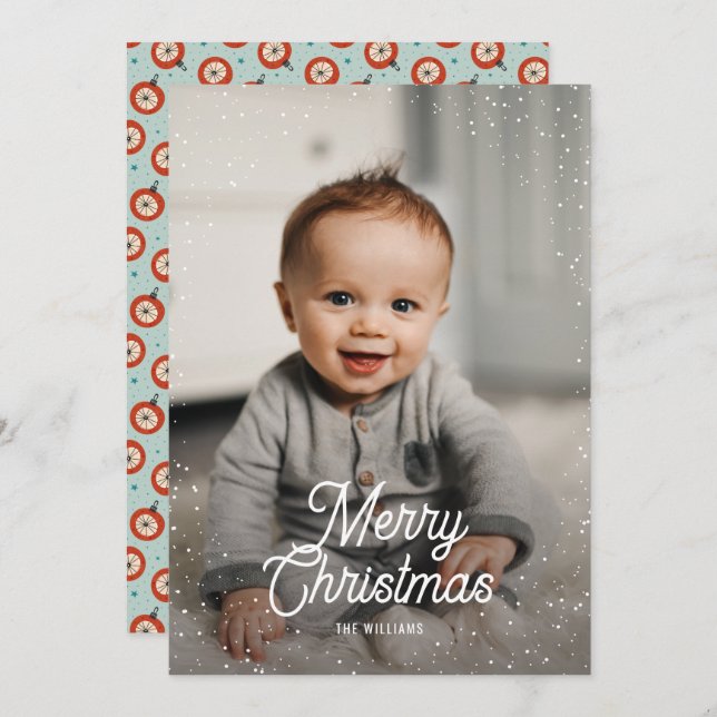 Ornament Snö Photo-jul Julkort (Fram/baksida)