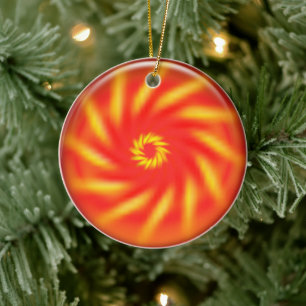 Ornament - Snurra inuti 3d röd boll