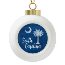 Ornament - South Carolina Flagga med Palmetto Träd