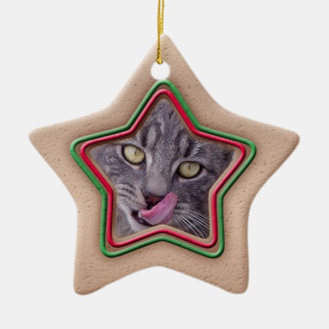 Ornament, stjärna, nybörjare, foto julgransprydnad keramik (Framsidan)