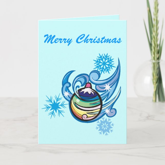 Ornament Swirls & Snöflingor - Helgkort (Framsida)