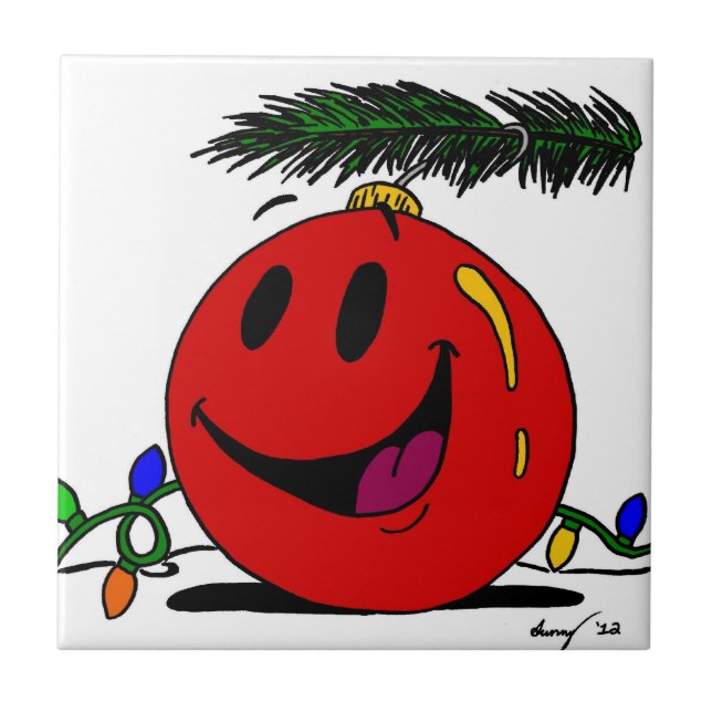 Ornament Tile lycklig Kakelplatta (Framsidan)