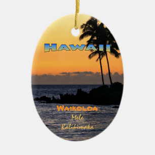 Ornament: Twilight at Waikoloa (oval) Julgransprydnad Keramik