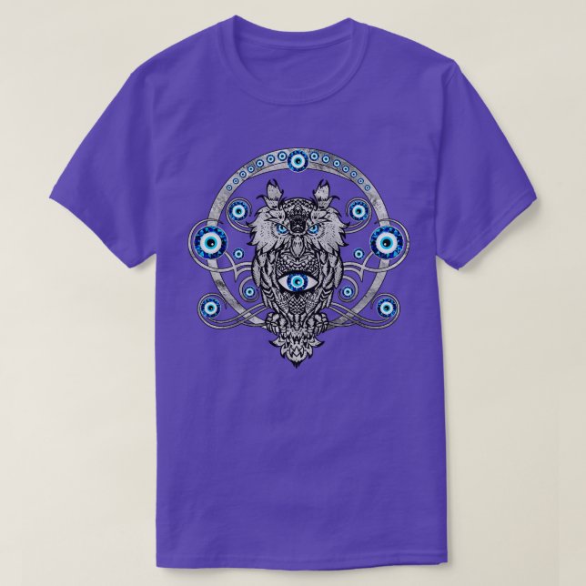 Ornament uggla Evil Öga T Shirt (Design framsida)