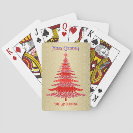 Ornament vid elegant Julgran Red Guld Namn Casinokort