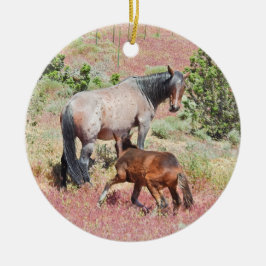 Ornament, vilda djur och växter, naturen i vild julgransprydnad keramik