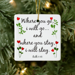Ornament w Scripture Verse på Giftermål (Ruth)