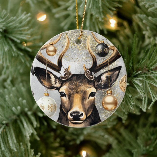 Ornament Winter Christmas Deer – Customizable  (Träd)