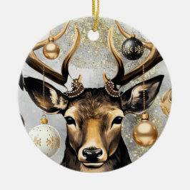 Ornament Winter Christmas Deer – Customizable